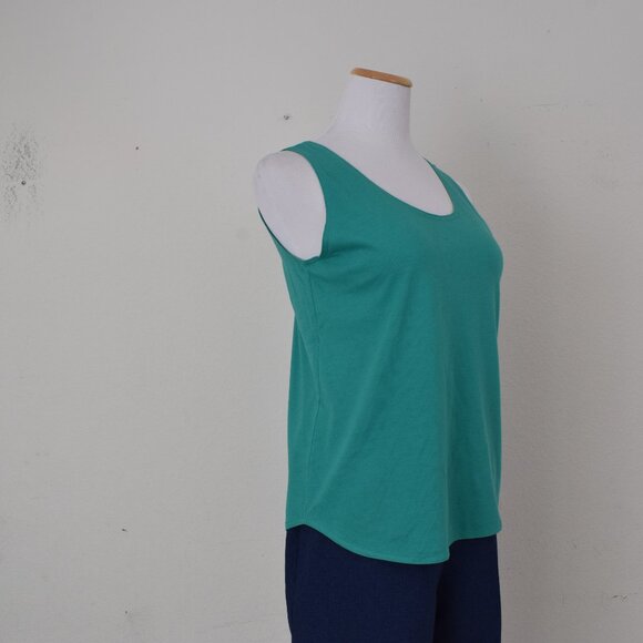 Vintage 80s Green Cotton/Poly Tank Top‎ | size L - Picture 5 of 12